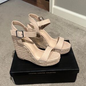 Lulu's Nude Wedge Sandals